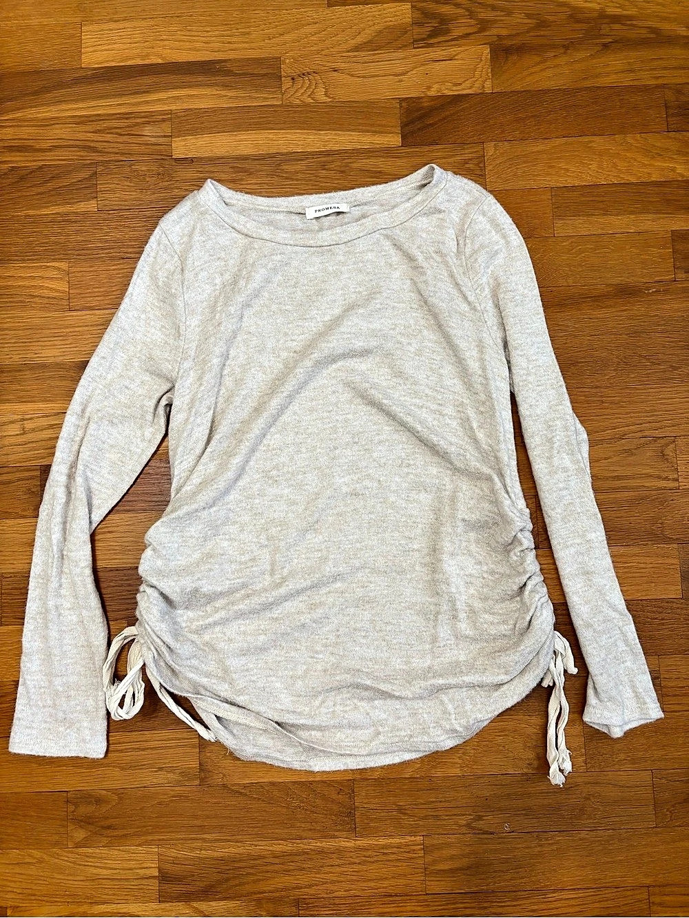 Promesa Ruched Long Sleeve Top in Beige